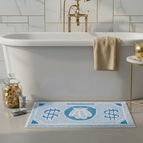 Tapis de bain dollars or