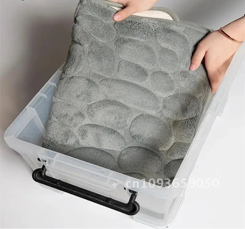 Tapis de bain doré gris