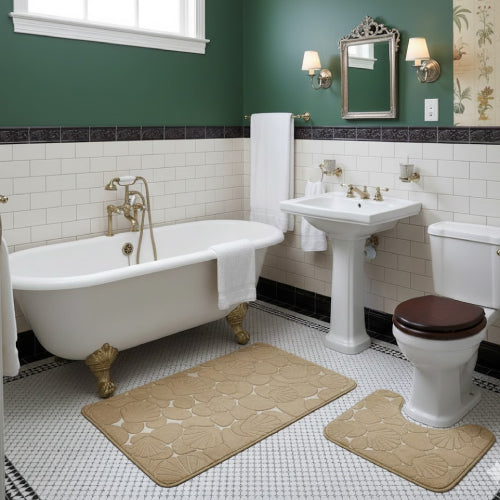 Tapis de bain doré salle de bain 