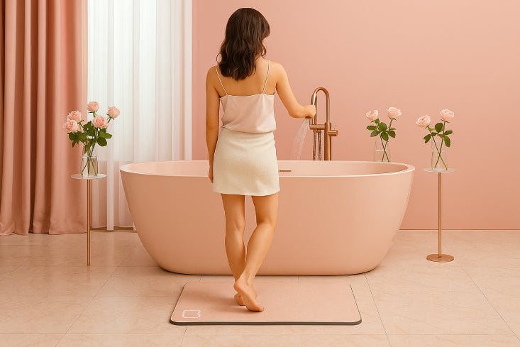 Tapis de bain en diatomite dos