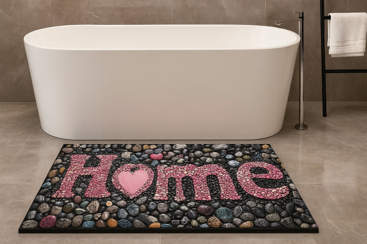 Tapis de bain en diatomite effet pierre  baignoire 