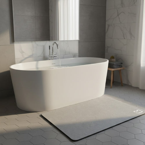 Tapis de bain en diatomite sol gris