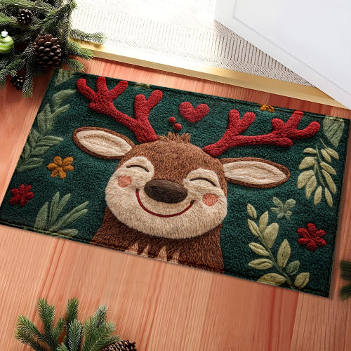 Tapis de bain en forme de cerf de noël  nez 
