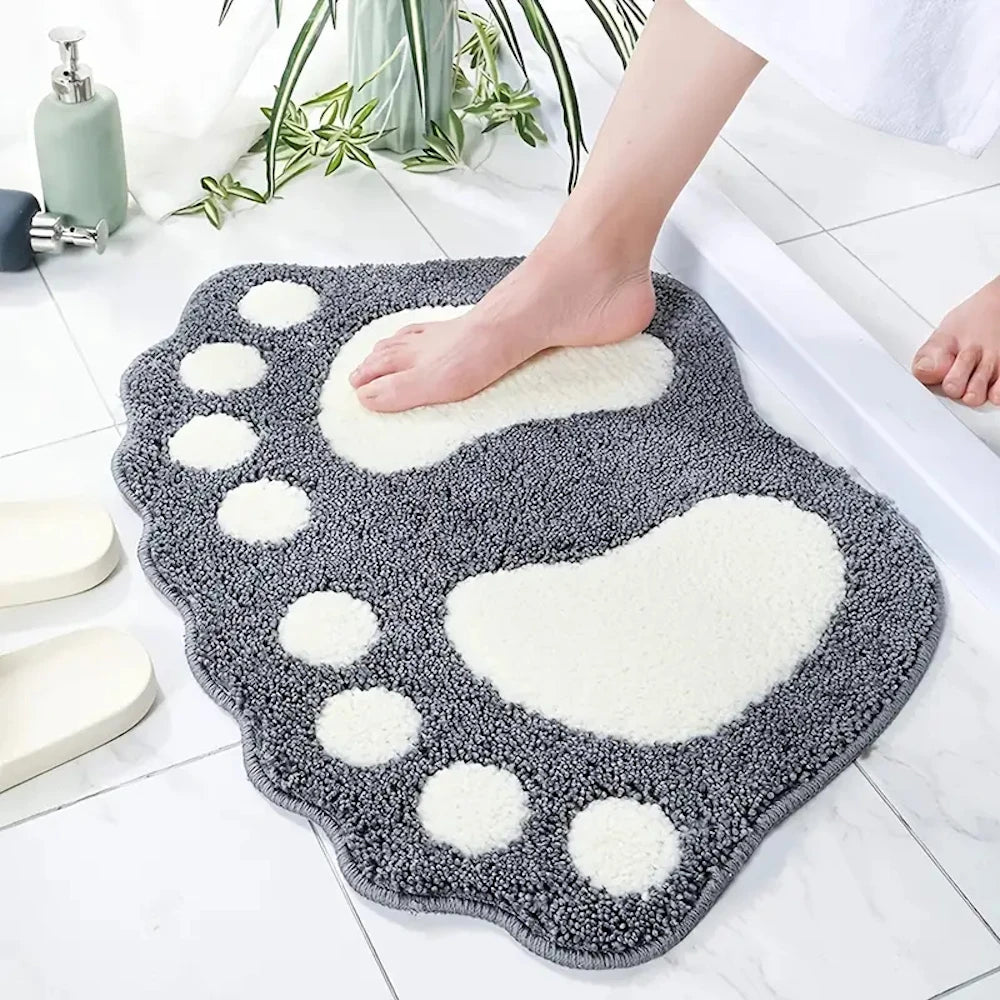 Tapis de bain en forme de pied absorbant