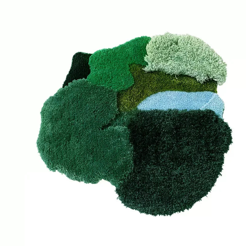 Tapis de bain en mousse végétale bleu 