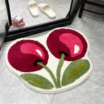 Tapis de bain en peluche imitation cachemire cerise - Vignette | Douceur De Bain