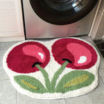 Tapis de bain en peluche imitation cachemire cerise - Vignette | Douceur De Bain