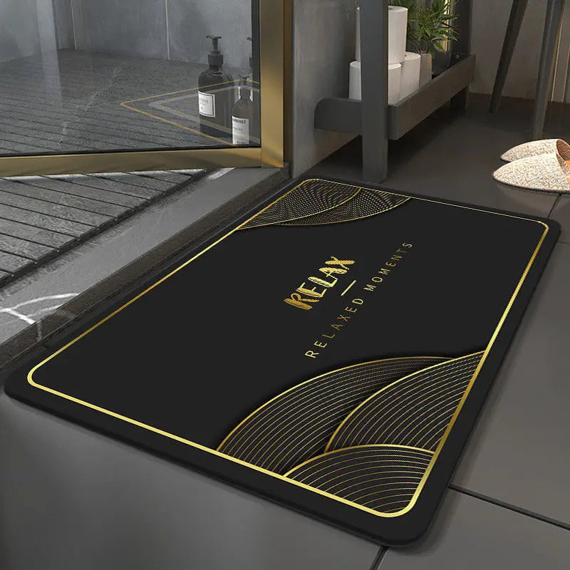 Tapis de bain en pierre diatomite doré