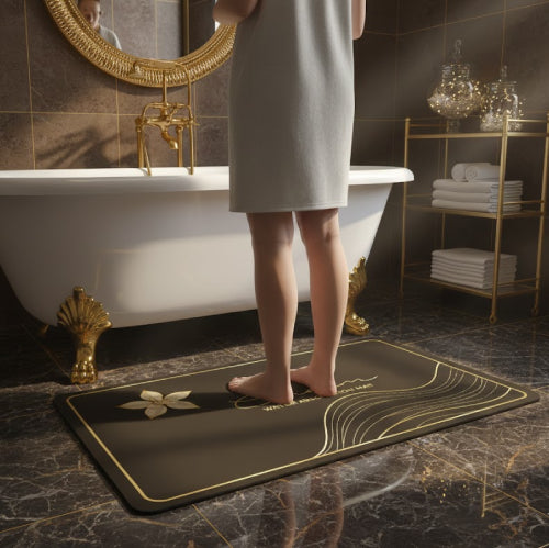 Tapis de bain en pierre diatomite dos 