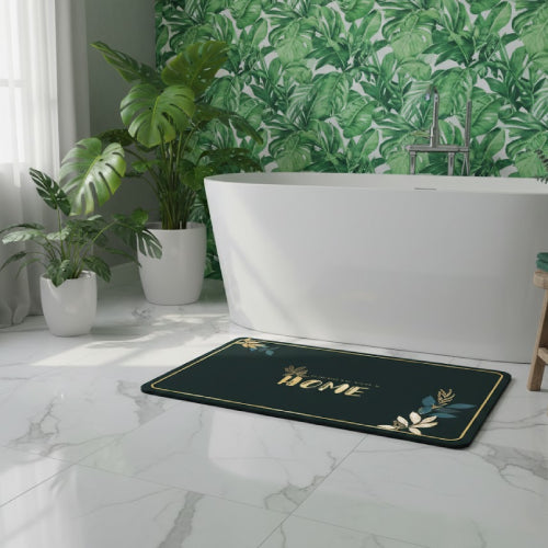 Tapis de bain en pierre diatomite plante 
