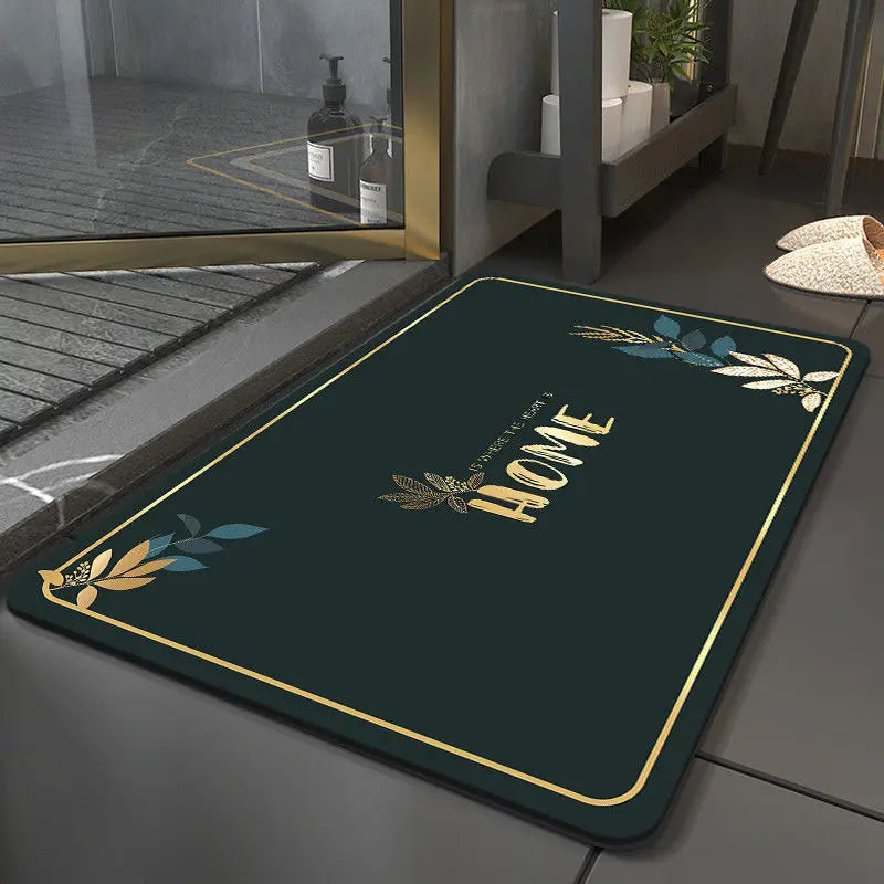 Tapis de bain en pierre diatomite vert