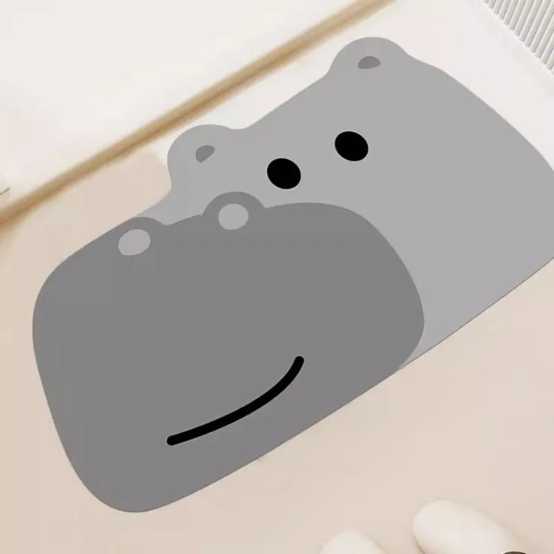 Tapis de bain enfant gris