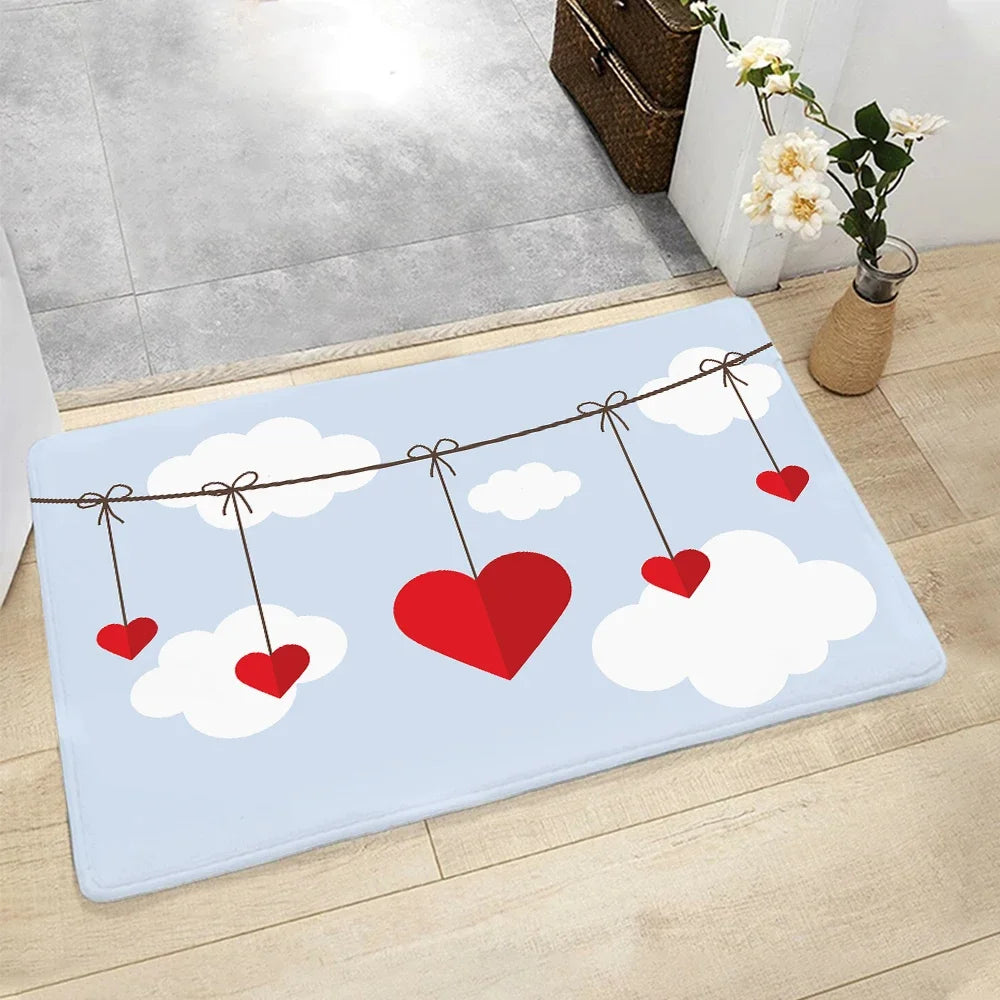 Tapis de bain fantaisie motif cœur