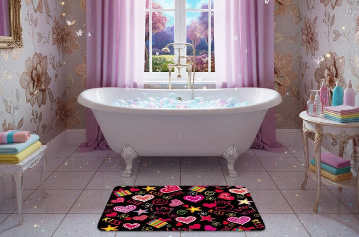 Tapis de bain fantaisie  noir 