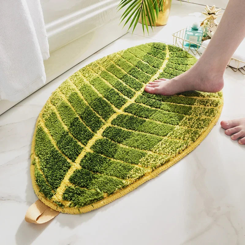 Tapis de bain feuille pied