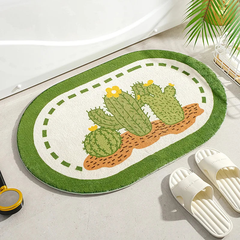 Tapis de bain fleur cactus