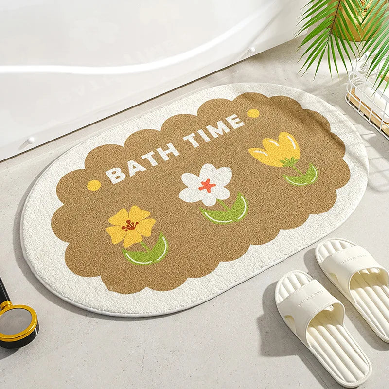 Tapis de bain fleur décoration