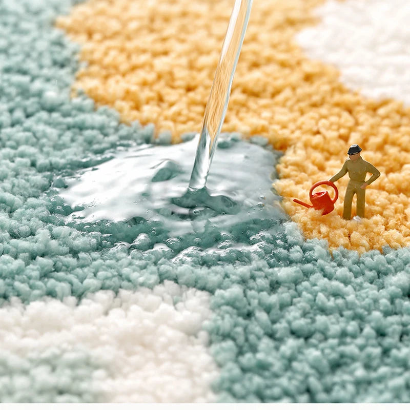 Tapis de bain fleurs eau