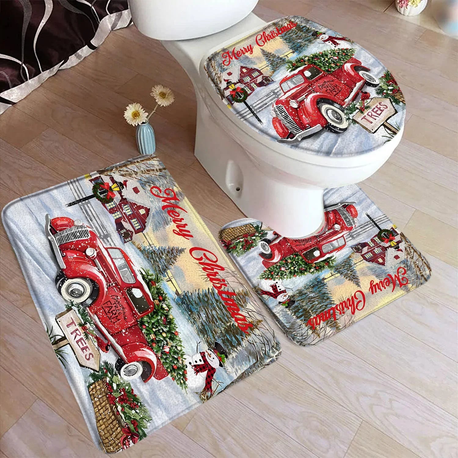 Tapis de bain flocon de neige  camion 