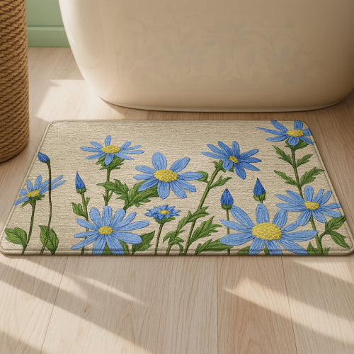 Tapis de bain floral antidérapant absorbant   éponge 