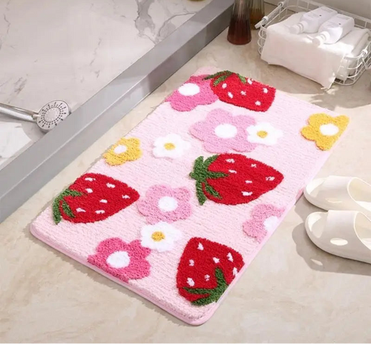 Tapis de bain fraise