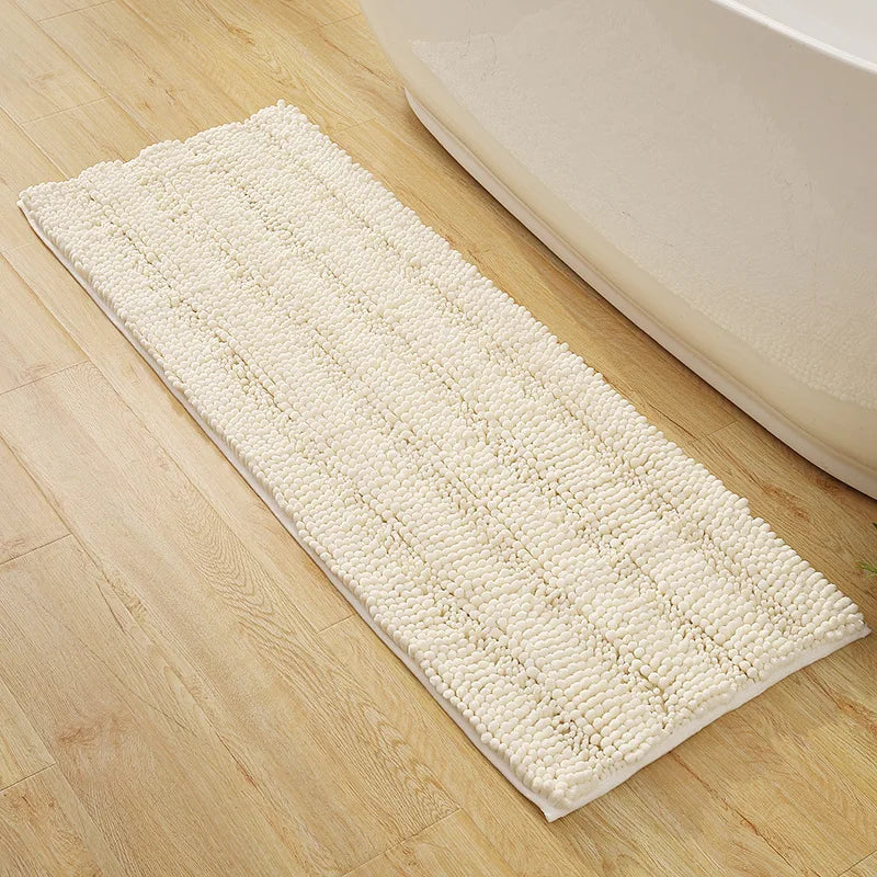 Tapis de bain grande longueur blanc