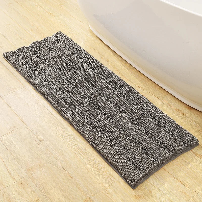 Tapis de bain grande longueur gris