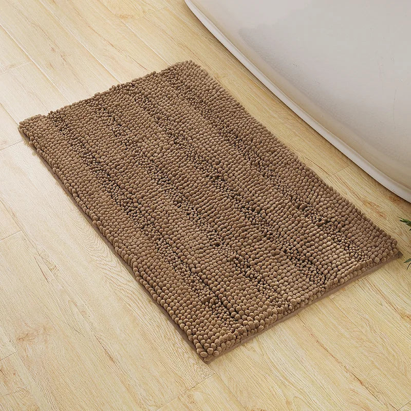 Tapis de bain grande longueur marron