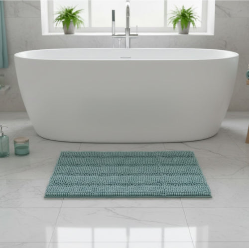 Tapis de bain grande longueur sol vert 