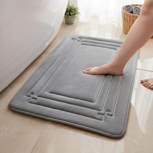 Tapis de bain gris perle sol 