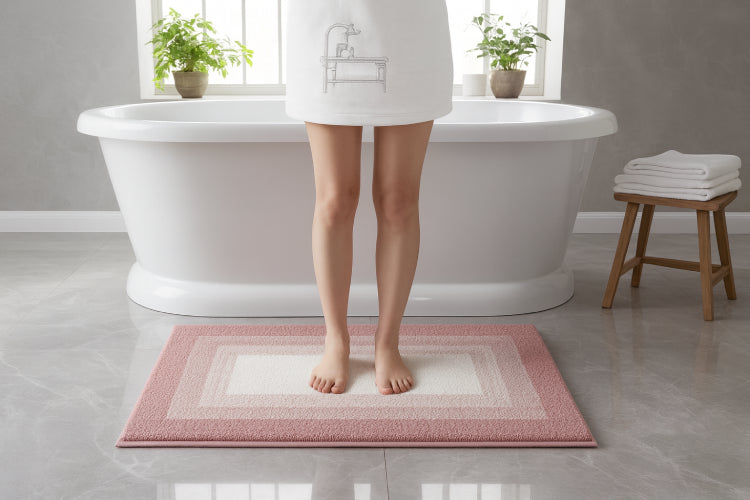 Tapis de bain guy levasseur rose pieds 