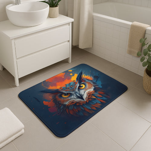 Tapis de bain hibou baignoire 