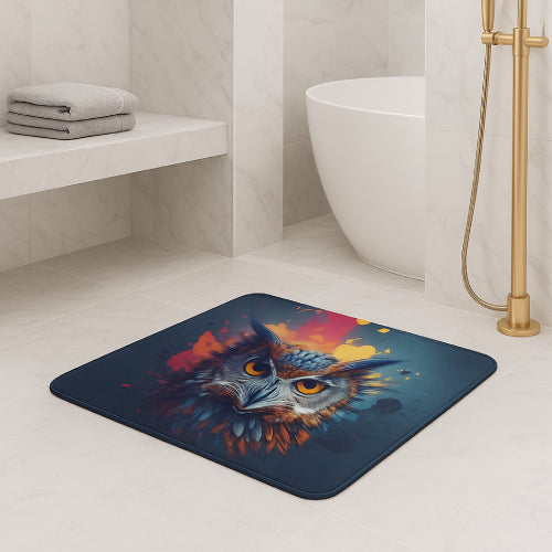 Tapis de bain hibou  douche 