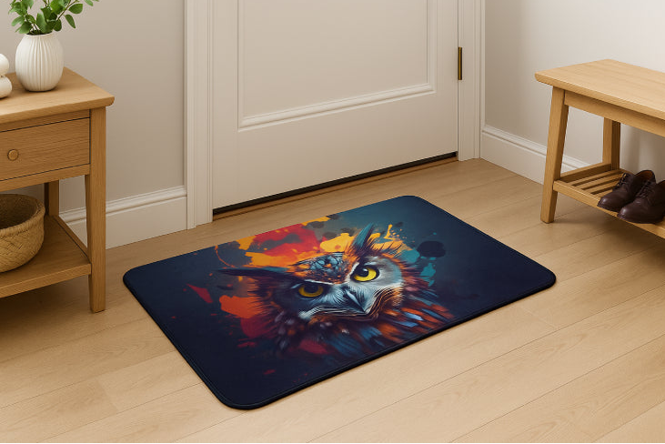 Tapis de bain hibou porte 
