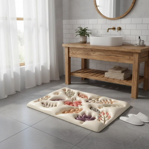 Tapis de bain humoristique feuilles 