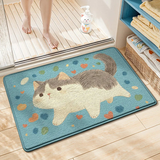 Tapis de bain imprimé chat
