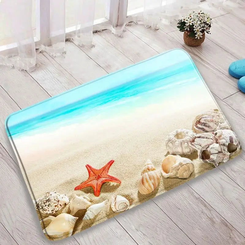 Tapis de bain imprimé coquillage
