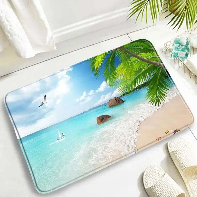 Tapis de bain imprimé mer
