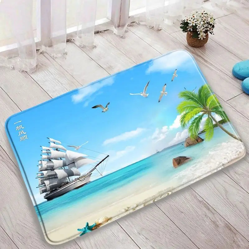 Tapis de bain imprimé mouette