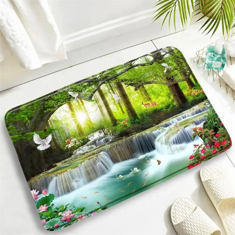 Tapis de bain imprimé rivières