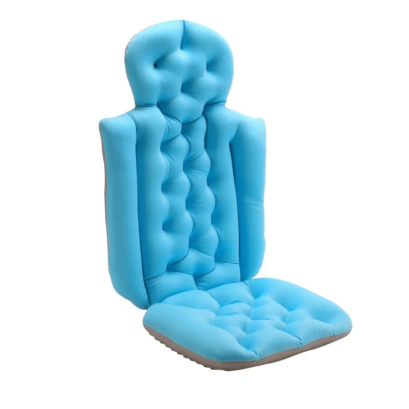 Tapis de bain intégral antidérapant coussin. bleu 