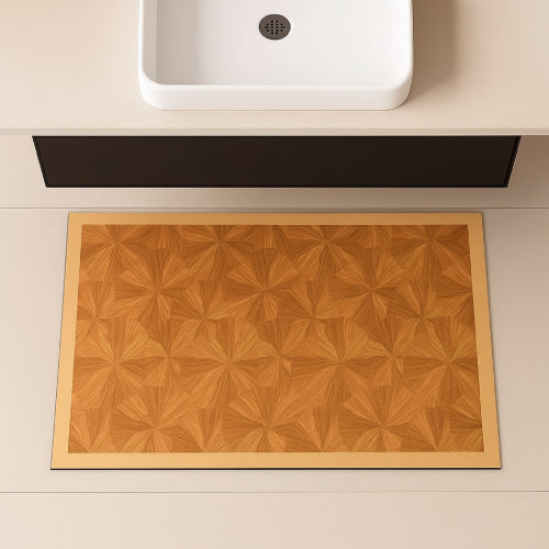 Tapis de bain ivoire orange 