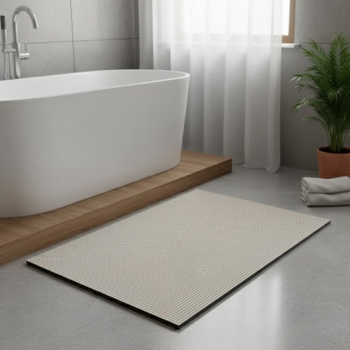 Tapis de bain ivoire sol 