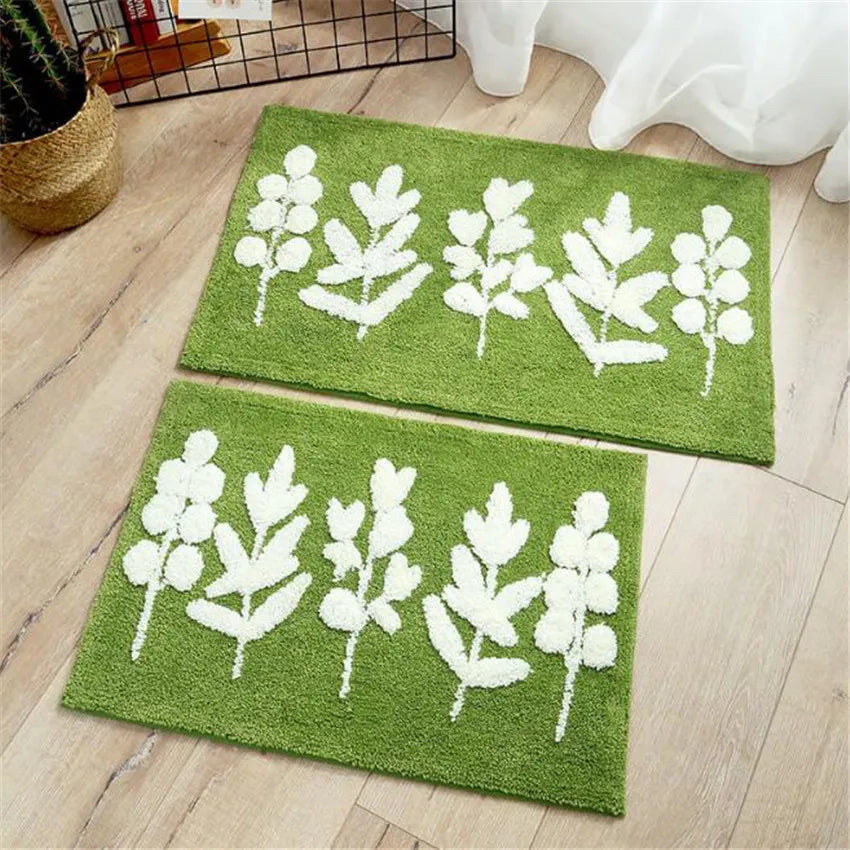 Tapis de bain japonais en algues vert