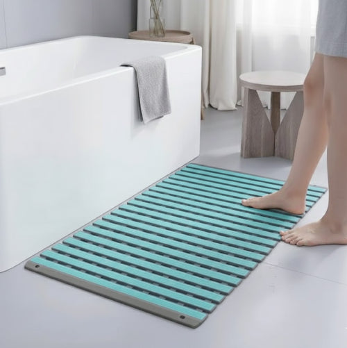 Tapis de bain japonais pliable vert  pieds 
