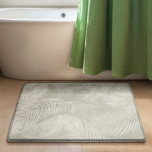 Tapis de bain élégant imprimé feuilles