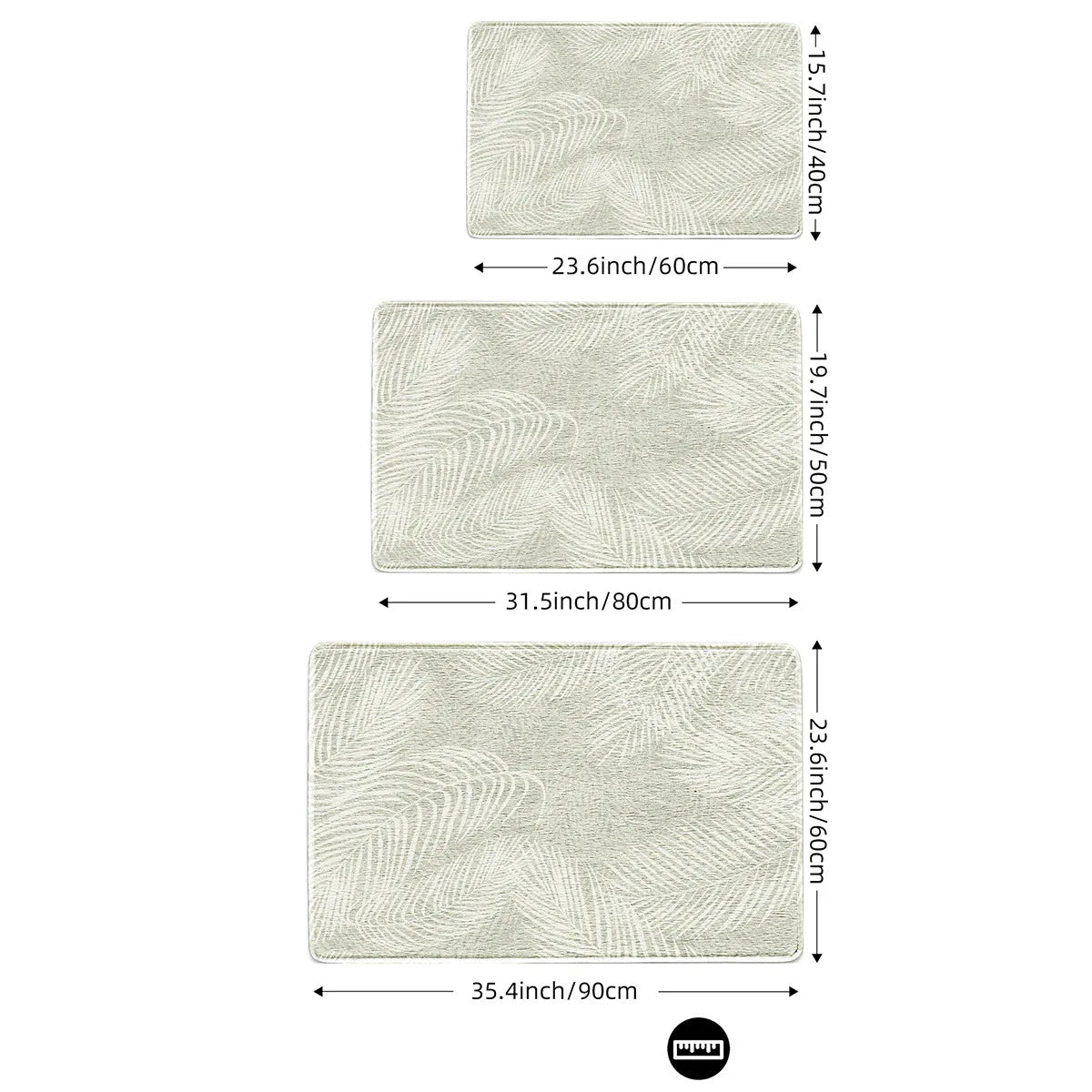 Tapis de bain élégant imprimé tailles