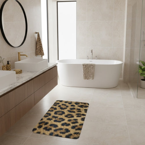 Tapis de bain léopard  lavabo 