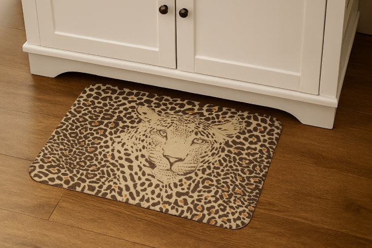 Tapis de bain léopard lavabo sol