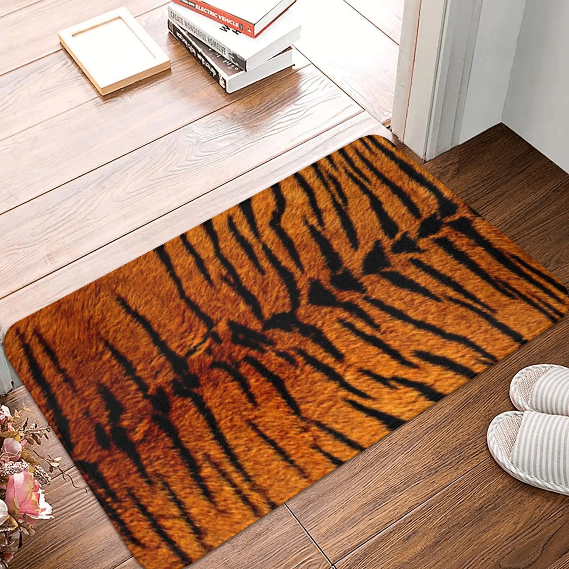 Tapis de bain léopard  orange